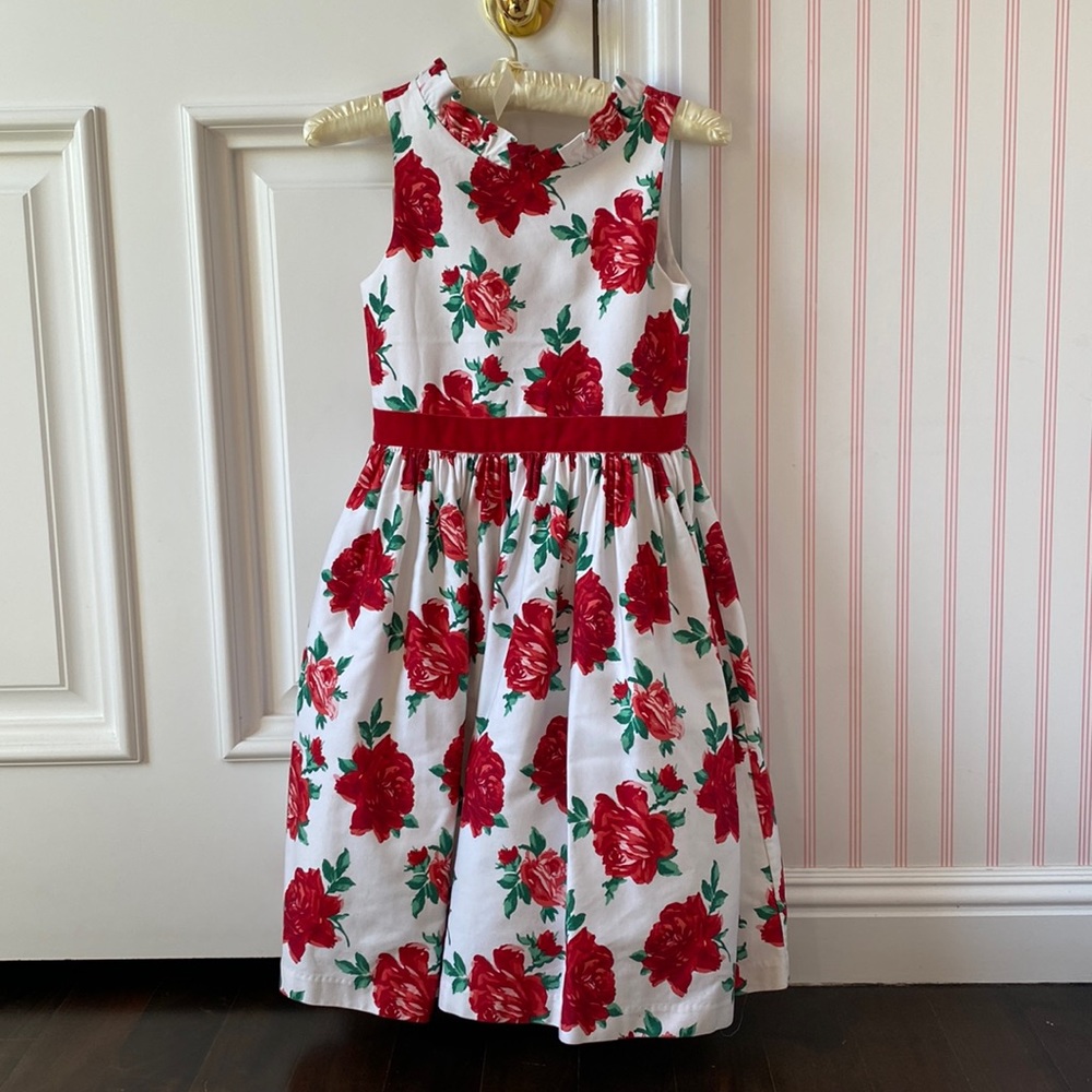 Girls Size 8 Holiday Dress with Red Roses
